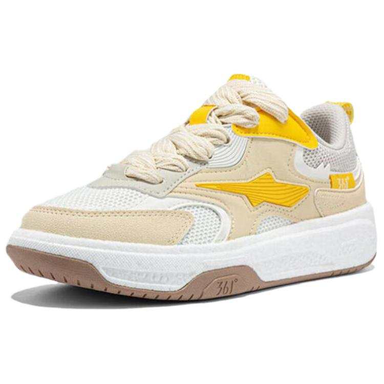 361° Cushioning Lightweight Breathable Low top Skateboard Shoes Women's Feather White Light Wood