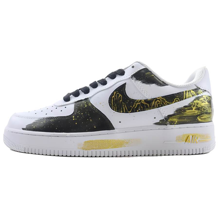 Nike Nike Air Force 1 Slip Resistant Slip Resistant Low top Skateboard Shoes Unisex Black Gold