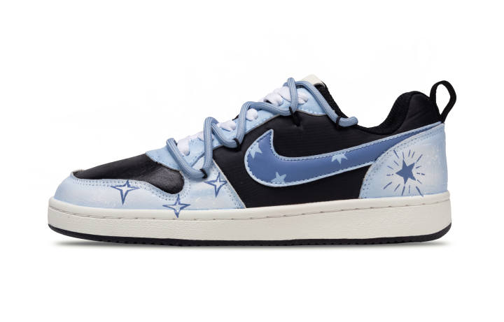 Nike Nike Court Borough Starry Sky Suede Slip Resistant Low top Skateboard Shoes Men's Blue Black