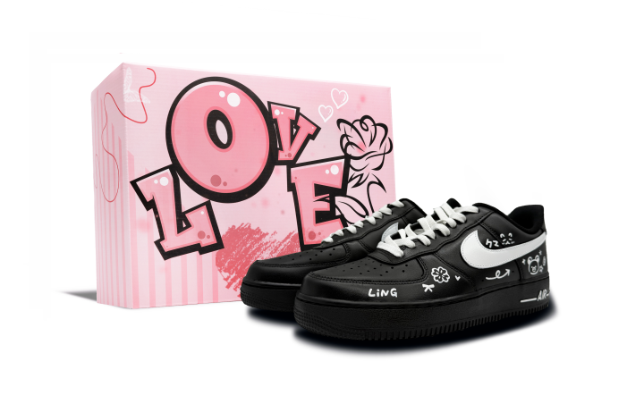 Nike Nike Air Force 1 Milk Cool Bear Pink Box Abrasion Resistant Abrasion Resistant Low top Skateboard Shoes Unisex