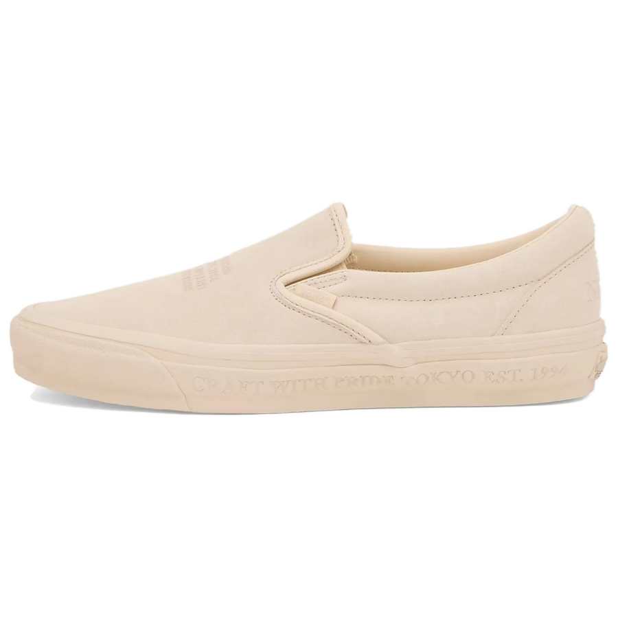 Vans NEIGHBORHOOD x Vans Slip on 98 Abrasion Resistant Low top Skateboard Shoes Unisex Beige