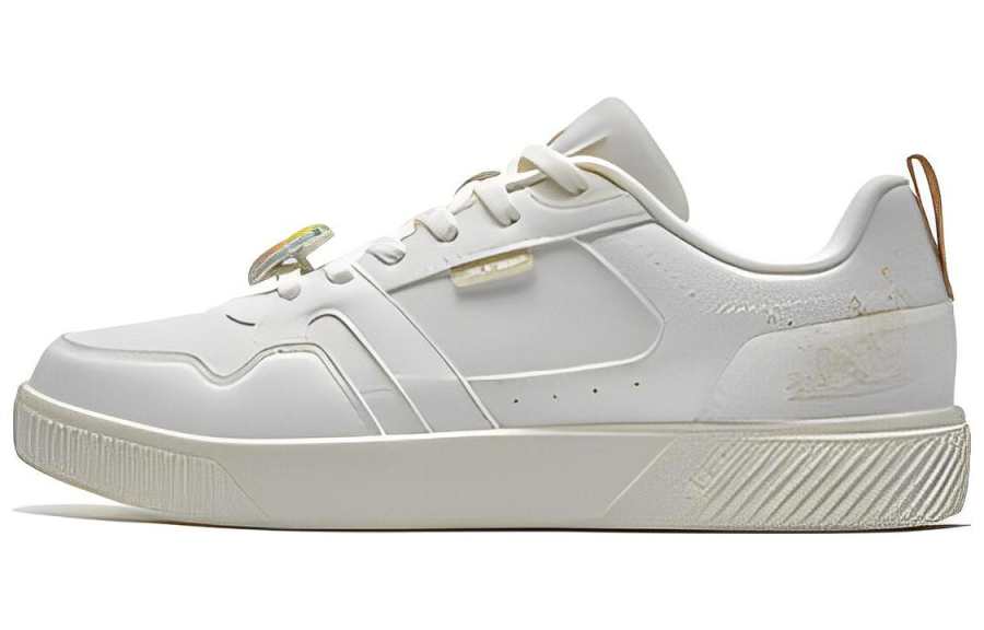 XTEP Slip Resistant, Abrasion Resistant, Lightweight Low top Skateboard Shoes Women's Sail White