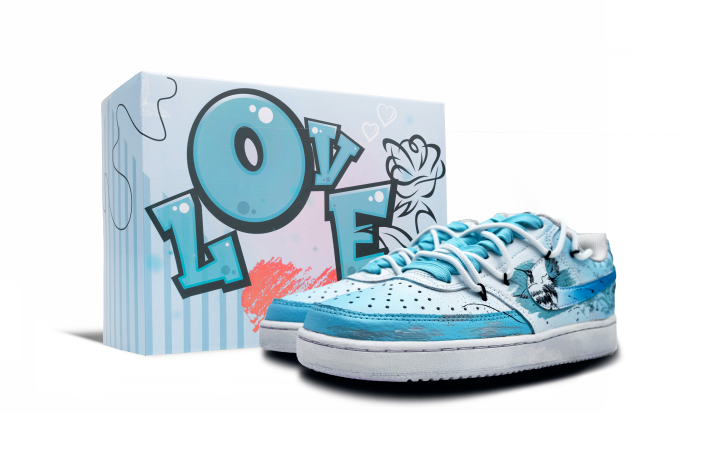 Nike Nike Court Vision 1 Blue Crane Shadow, Blue Box Abrasion Resistant Abrasion Resistant Low top Skateboard Shoes Unisex