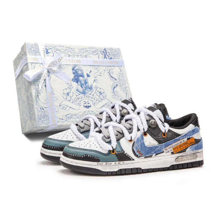 Nike Nike Dunk Box, Denim Knight Abrasion Resistant Abrasion Resistant Low top Skateboard Shoes Unisex