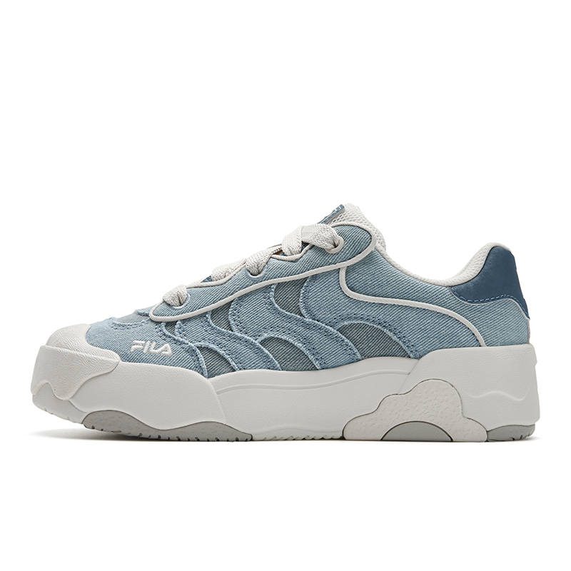 FILA OMELETTE Waterproof And Wear resistant Low top Skateboard Shoes Women's Ocean View Blue