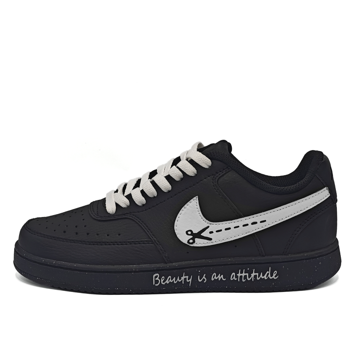 Nike Nike Court Vision Scissors Slip Resistant, Lightweight, And Breathable Low top Skateboard Shoes Unisex Black