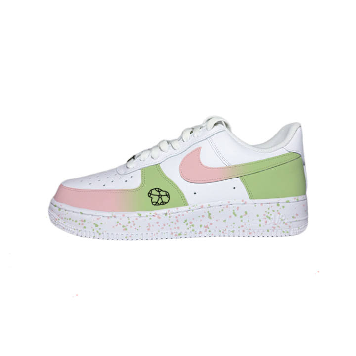 Nike Nike Air Force 1 07 Lotus Low top Skateboard Shoes Men's White Pink Green