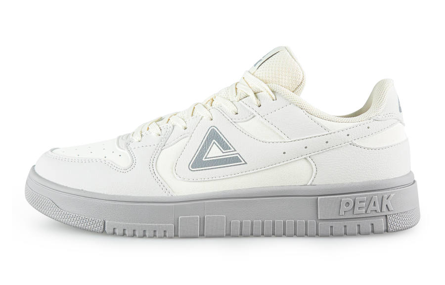 PEAK Classic Heritage Cushioning Abrasion Resistant Lightweight Low top Skateboard Shoes Unisex Canvas White Gray