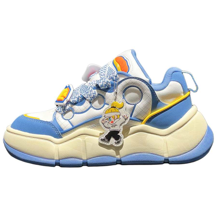 Anta x POP MART Slip Resistant Abrasion Resistant Low top Skateboard Shoes Men's Blue Beige