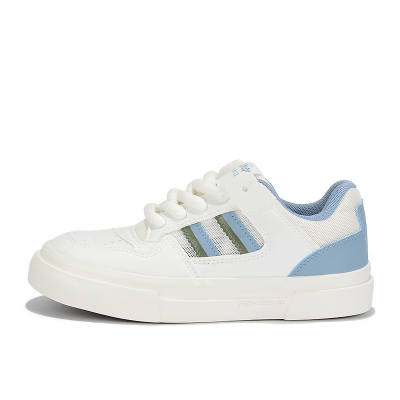 Yobn Slip Resistant And Breathable Low top Skateboard Shoes Women's White Blue