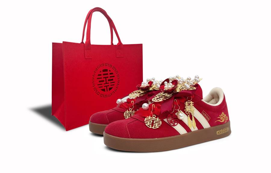 Adidas Adidas Vl Court Classic Abrasion Resistant Low top Skateboard Shoes Unisex Red White