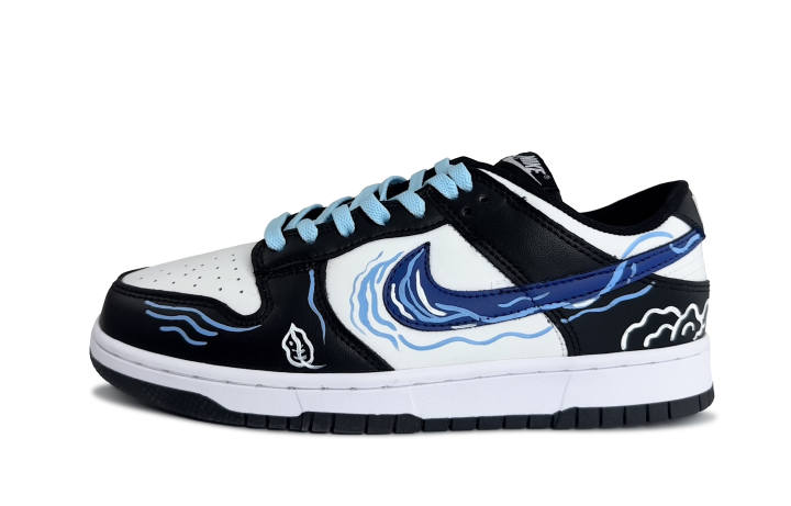 Nike Nike Dunk Wind Rolls Fallen Leaves Abrasion Resistant Low top Skateboard Shoes Unisex Black Blue