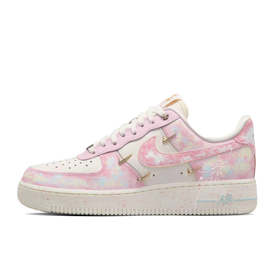 Nike Nike Air Force 1 Sweetheart Party Cushioning Low top Skateboard Shoes Women's Pink White