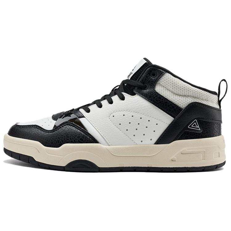 PEAK Abrasion Resistant Slip Resistant Abrasion Resistant Slip Resistant Mid top Skateboard Shoes Men's Black White