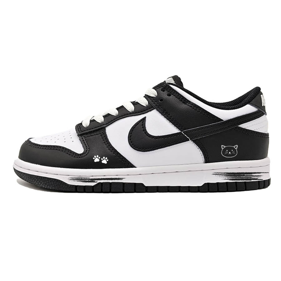 Nike Nike Dunk Cat Paw Journal Synthetic Leather Cushioning, Wear Resistant Low top Skateboard Shoes Women's Black