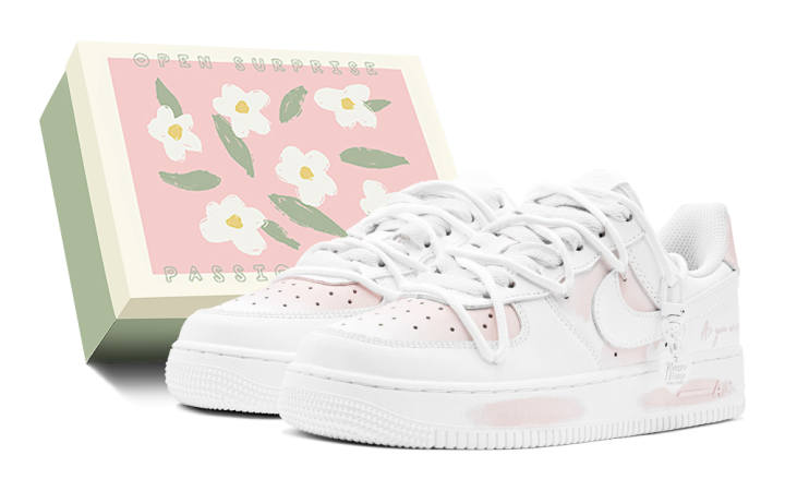 Nike Nike Air Force 1 Slip Resistant Low top Skateboard Shoes Women's Pink White