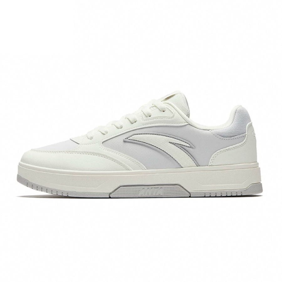 ANTA SUPERSTORE CHAOJIANTA Abrasion Resistant Slip Resistant Coverage Low top Skateboard Shoes Men's White Gray