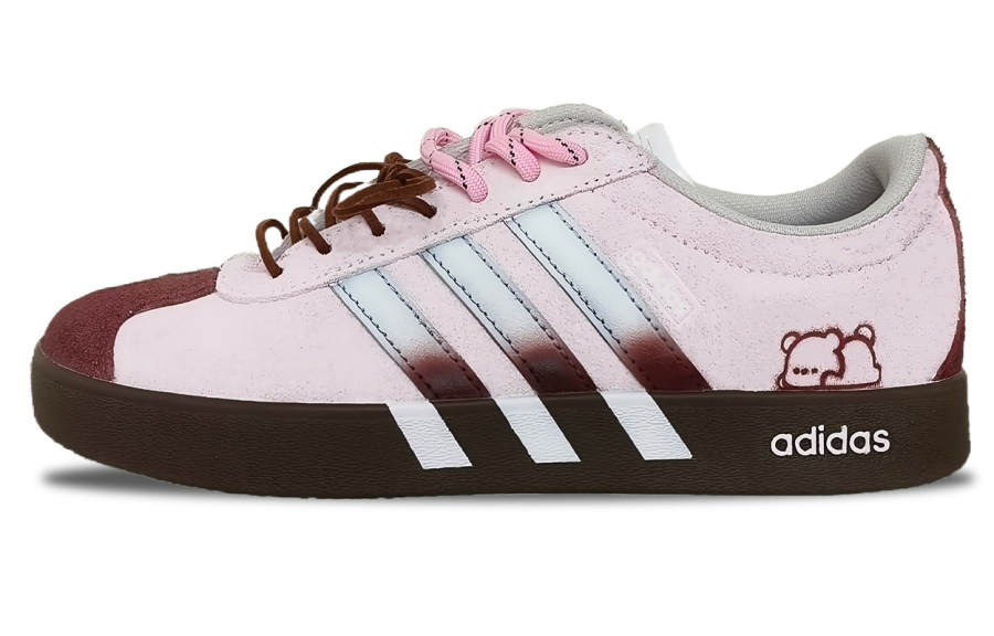 Adidas Adidas VL COURT 2.0 Suede Abrasion Resistant Abrasion Resistant Low top Skateboard Shoes Unisex Pink