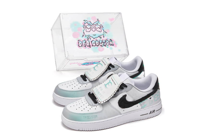 Nike Nike Air Force 1 Da Vinci Custom, Box, Mint Ice Slip Resistant Quick Dry Abrasion Resistant Balance
