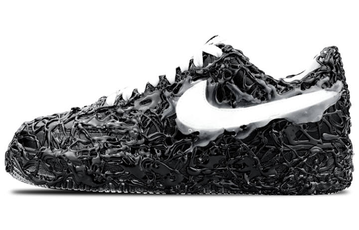 Nike Nike Air Force 1 Air Force 1 Slip Resistant Abrasion Resistant Low top Skateboard Shoes Men's Black White