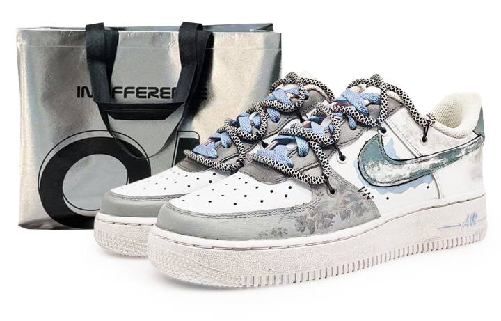 Nike Nike Air Force 1 EIGHT% No. 9 Coverage Thermal Abrasion Resistant Low top Skateboard Shoes Unisex Blue