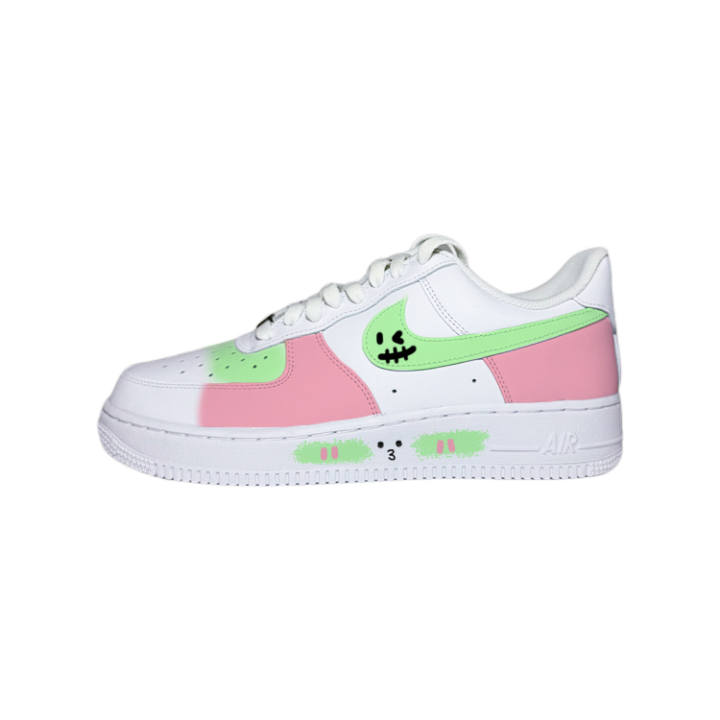 Nike Nike Air Force 1 07 Watermelon Summer Leather Low top Skateboard Shoes Men's Pink White Green