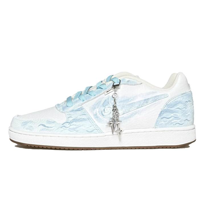 Nike Nike EBERNON Ink Dot, Starry Sea PU Leather Coverage Slip Resistant And Abrasion Resistant Low top Skateboard Shoes