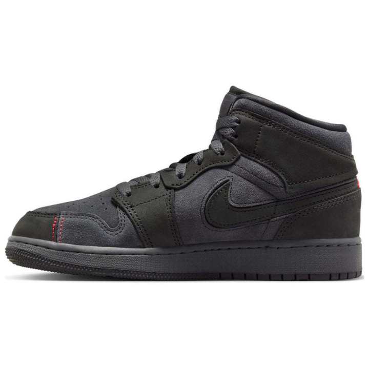 Nike Jordan 1 Mid SE Craft - Dark Smoke Red GS