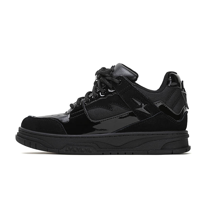 MKADC Slip Resistant Abrasion Resistant Low top Skateboard Shoes Unisex Black