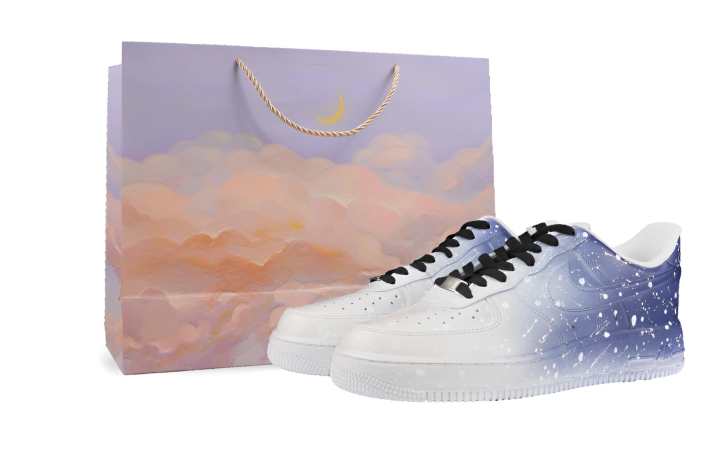 Nike Nike Air Force 1 Abrasion Resistant Low top Skateboard Shoes Unisex White Blue