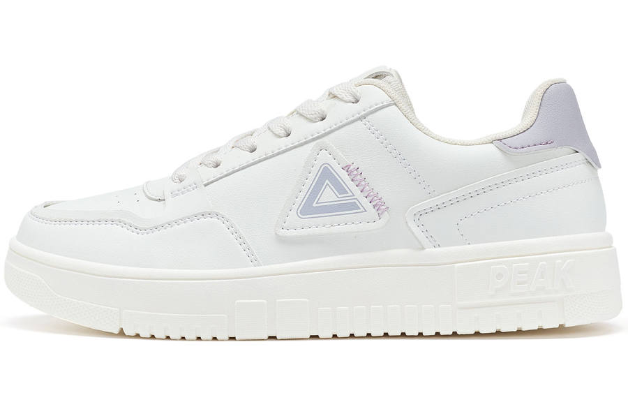 PEAK Cushioning Abrasion Resistant Lightweight Slip Resistant Low top Skateboard Shoes Women's Beige White Purple