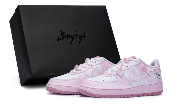 Nike Nike Air Force 1 811 Manufacturing, Confession Balloon, Special Shoe Box Low top Skateboard Shoes GS Pink White