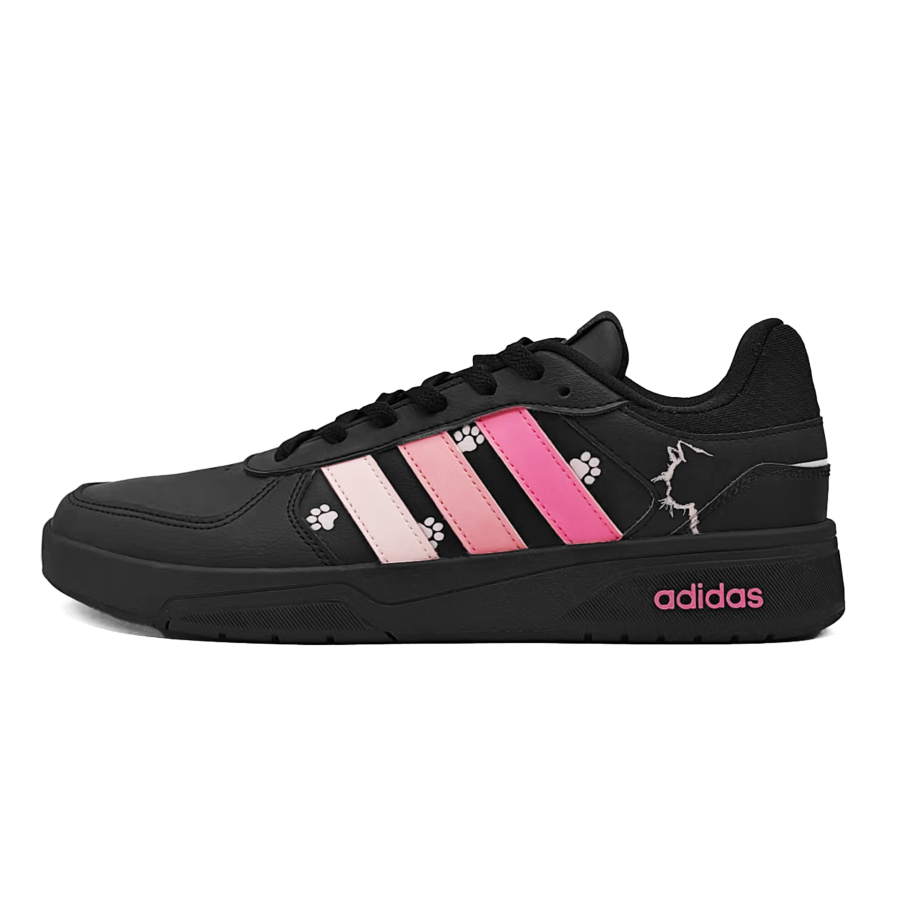 Adidas Neo Courtbeat Shimmery Cat Shadow Wear resistant And Lightweight Low top Skateboard Shoes Unisex Pink
