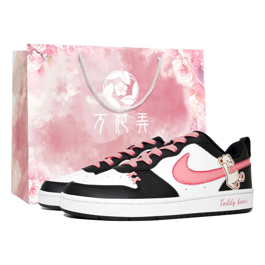 Nike Nike Court Borough Low top Skateboard Shoes Women's Black White Pink