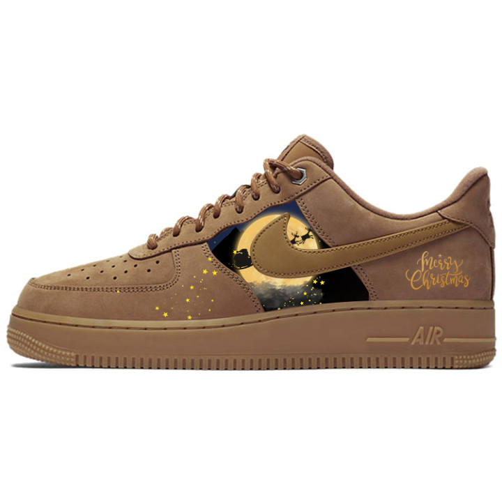Nike Nike Air Force 1 Versatile Slip Resistant Low top Skateboard Shoes Unisex Brown