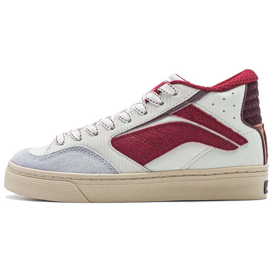 Li-Ning Li Ning Wave 180 Slip Resistant Abrasion Resistant Mid top Skateboard Shoes Women's White Red