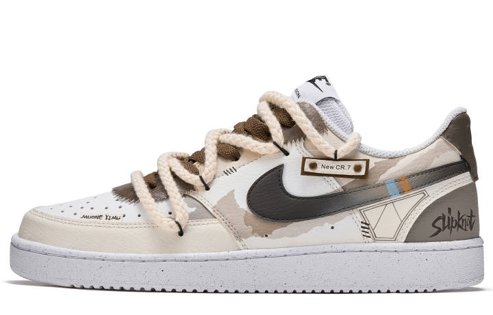 Nike Nike Court Vision 1 LOW Style Street Quicksand Slip Resistant Cushioning Abrasion Resistant
