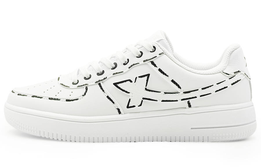 XTEP Air Force 1 Slip Resistant Abrasion Resistant Low top Skateboard Shoes Women's Black White