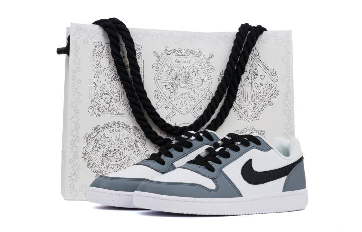 Nike Nike EBERNON Cushioning, Impact Resistant, Abrasion Resistant Low top Skateboard Shoes Unisex White Gray
