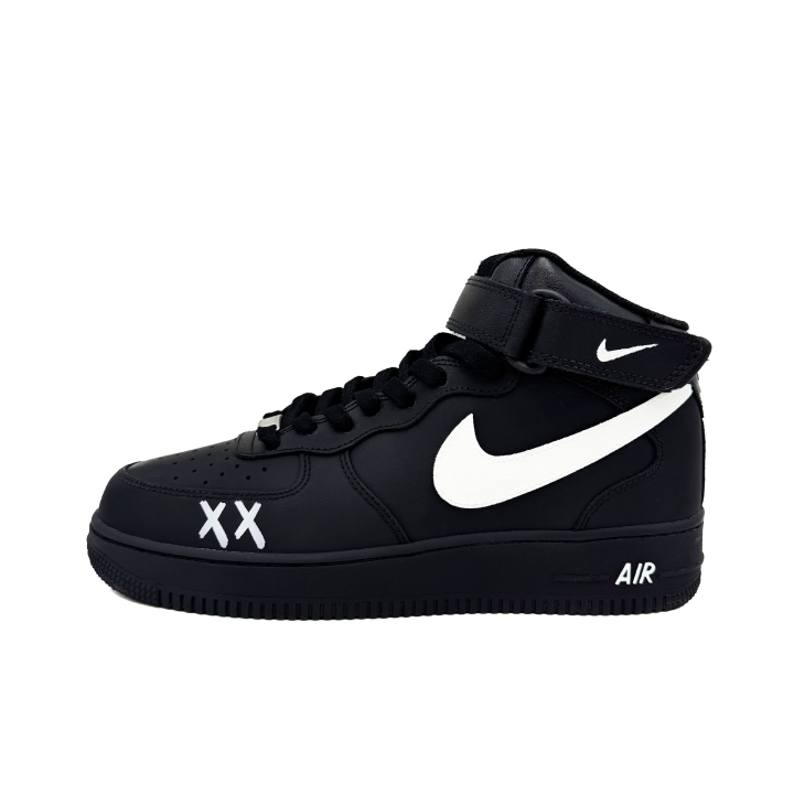 Nike Nike Air Force 1 Dual Engine Slip Resistant Abrasion Resistant Mid top Skateboard Shoes Unisex Black White