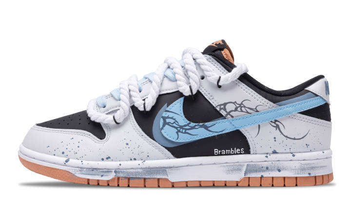 Nike Nike Dunk Thorn Jungle Abrasion Resistant Breathable Low top Skateboard Shoes Men's Gray Black Blue
