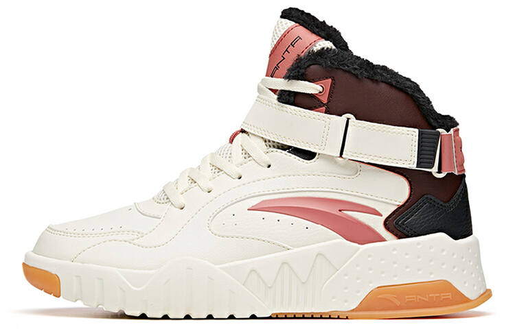 Anta Synthetic Leather, Textile Coverage Thermal Slip Resistant High top Skateboard Shoes Women's