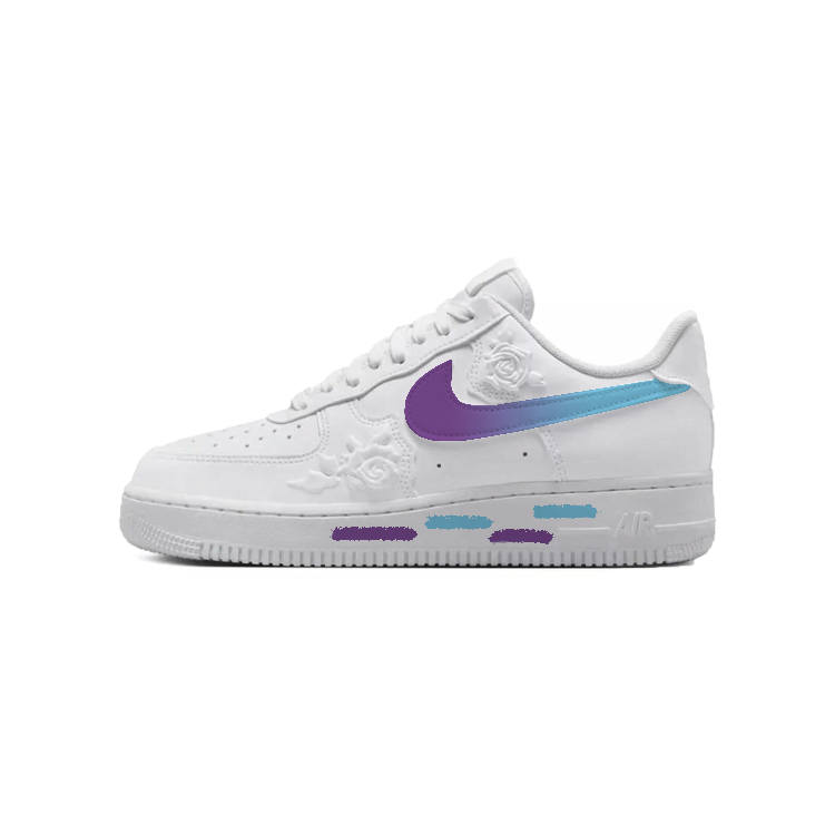 Nike Nike Air Force 1 Low Rarity Anti Slip Wear Resistant Low Top Skateboard Shoes Women's White Purple Blue