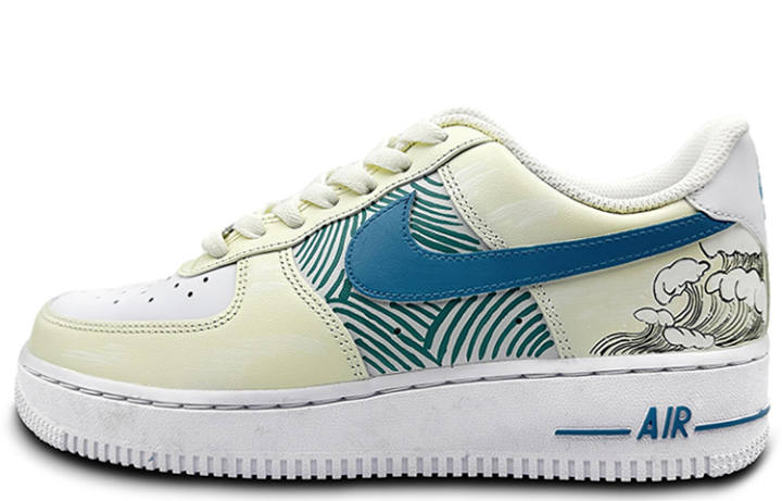 Nike Nike Air Force 1 Skateboard Shoes Men's Low Top White/Cyan