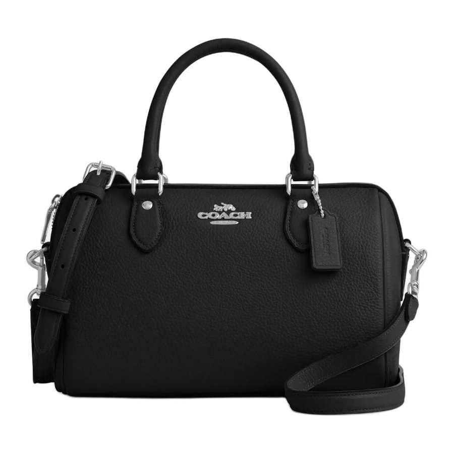 COACH Rowan Leather Handbag Medium Women's Black