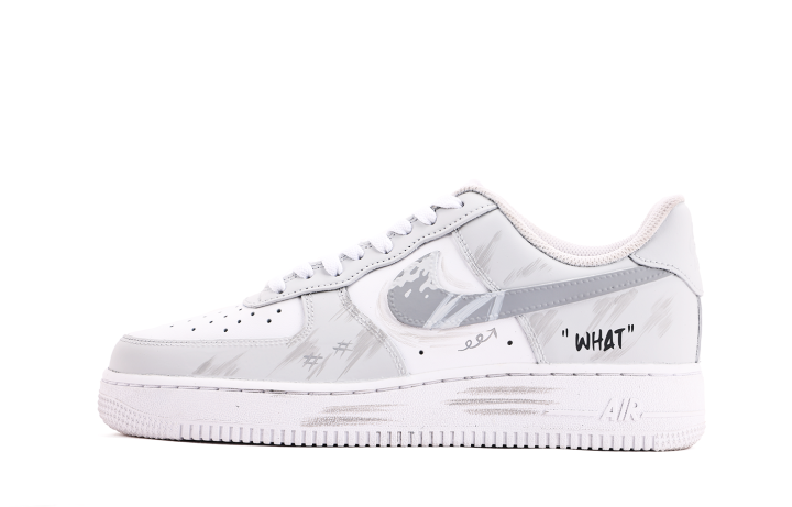 Nike Nike Air Force 1 Coverage Low top Skateboard Shoes Unisex White Gray