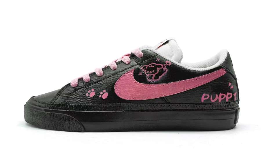 Nike Nike Court Legacy Pink Puppy Mesh Cushioning Low top Skateboard Shoes Unisex Black White