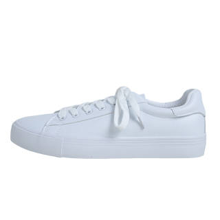 MINGKUANG Street Style White Sneakers Box Microfiber Leather Slip Resistant, Abrasion Resistant, Lightweight Low top
