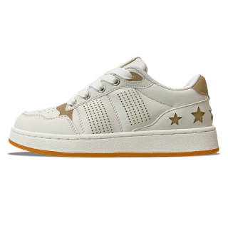 MQGAII Slip Resistant, Abrasion Resistant, Breathable Low top Skateboard Shoes Unisex Beige Yellow