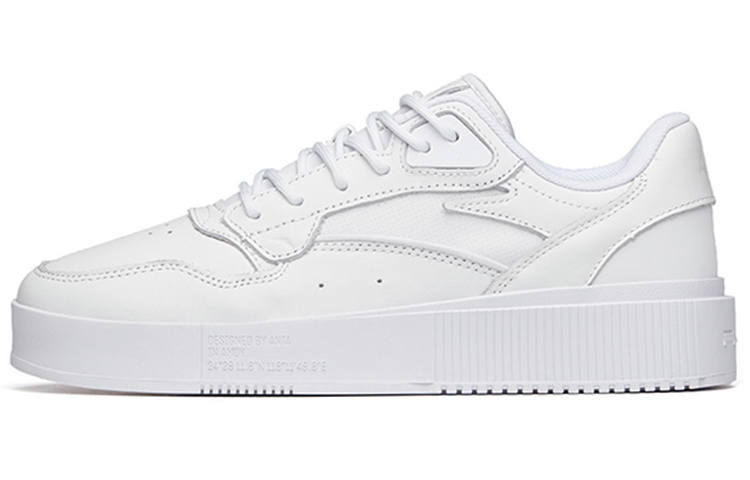 Anta Synthetic Leather Abrasion Resistant Breathable Abrasion Resistant Breathable Low top Skateboard Shoes Men's White